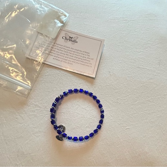 CHRYSALIS • Earth Blue Wrap Bangle Bracelet • Adjustable • - Picture 4 of 9